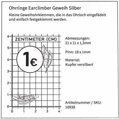 1 Paar Ohrstecker Geweih, versilbert, 10938