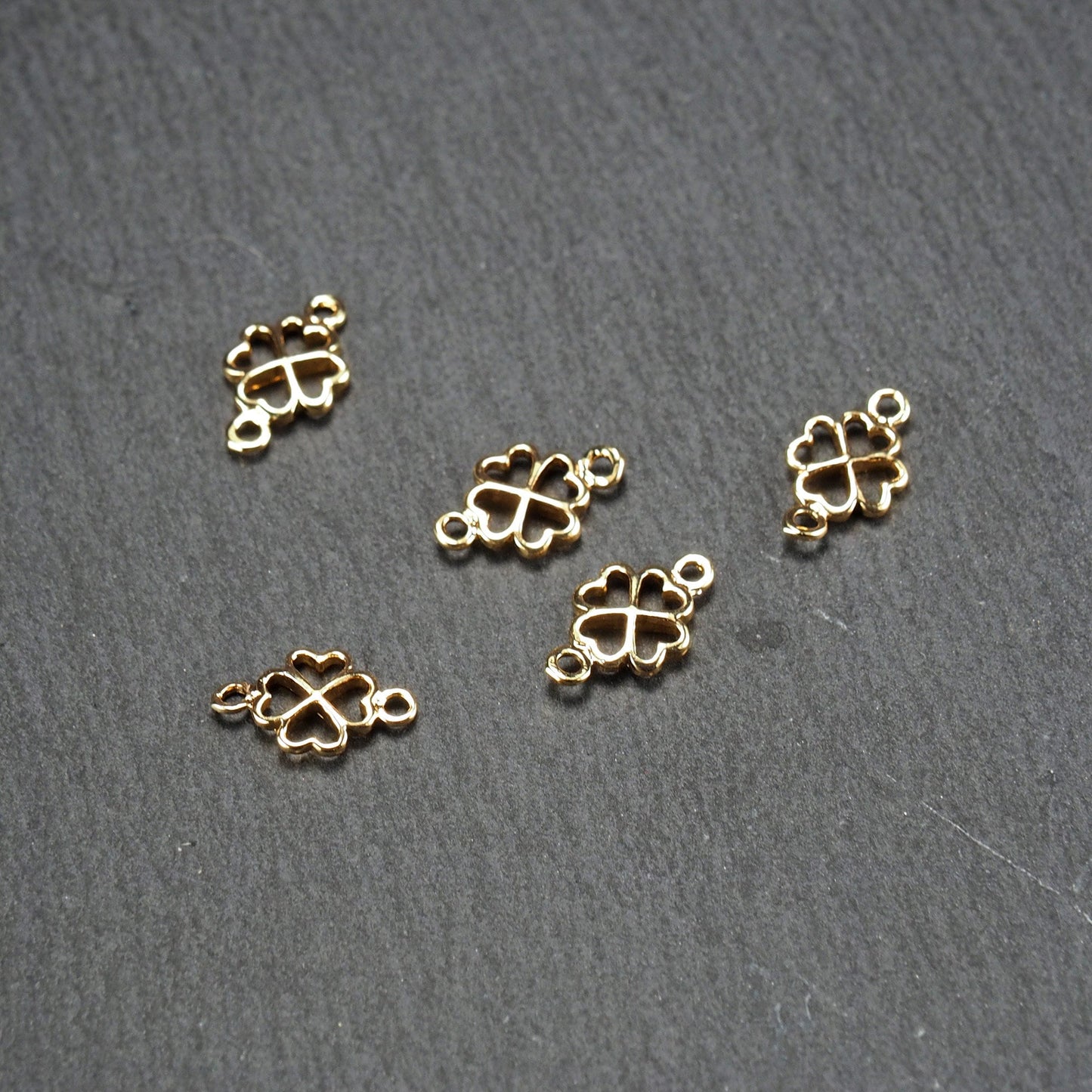 2 Verbinder Kleeblatt, Messing, 24 Karat vergoldet, 10968