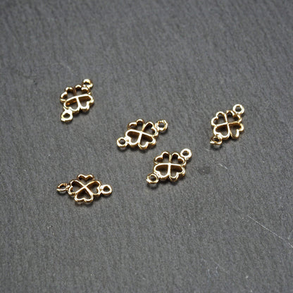 2 Verbinder Kleeblatt, Messing, 24 Karat vergoldet, 10968