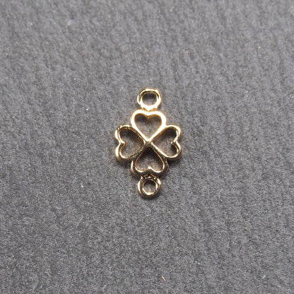 2 Verbinder Kleeblatt, Messing, 24 Karat vergoldet, 10968
