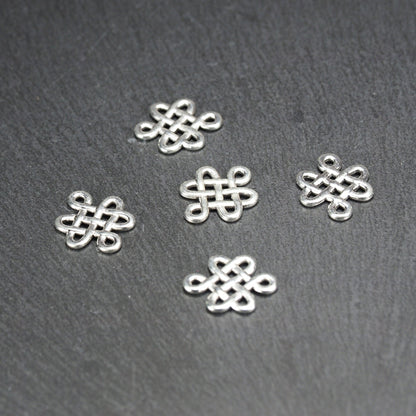 5 Anhänger Keltischer Knoten, antik silberfarben, 10868