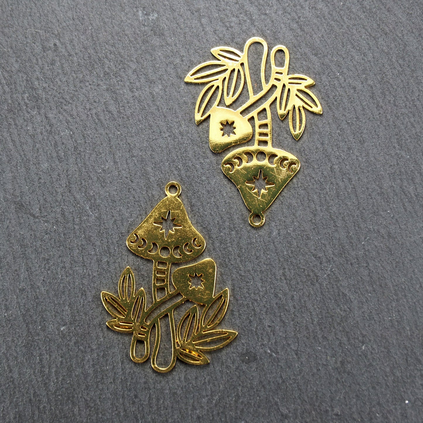 Anhänger Pilze, Edelstahl vergoldet, 10957