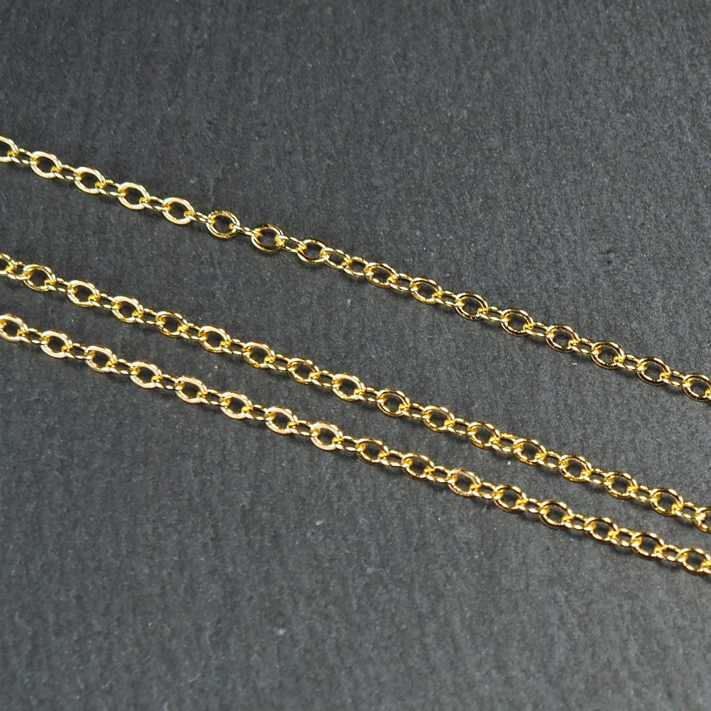 0,5 Meter Ankerkette oval, Messing 24 Karat vergoldet, 10947