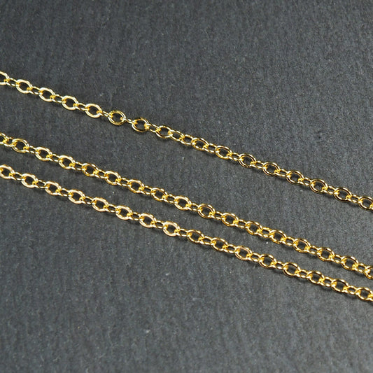 0,5 Meter Ankerkette oval, Messing 24 Karat vergoldet, 10947