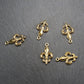 5 Anhänger Lilie, Fleur de Lis, antik goldfarben, 10940