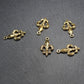 5 Anhänger Lilie, Fleur de Lis, antik goldfarben, 10940