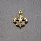5 Anhänger Lilie, Fleur de Lis, antik goldfarben, 10940