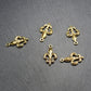 5 Anhänger Lilie, Fleur de Lis, antik goldfarben, 10940
