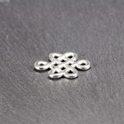 5 Anhänger Keltischer Knoten, antik silberfarben, 10868