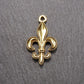 5 Anhänger Lilie, Fleur de Lis, antik goldfarben, 10940