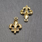 5 Anhänger Lilie, Fleur de Lis, antik goldfarben, 10940