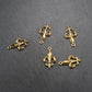 5 Anhänger Lilie, Fleur de Lis, antik goldfarben, 10940