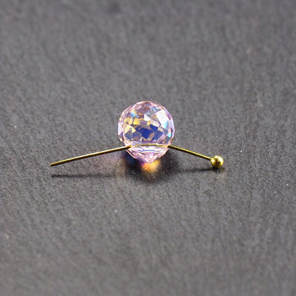 4 Anhänger Tropfen, Glas geschliffen, rosa und pink, 10999