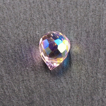 4 Anhänger Tropfen, Glas geschliffen, rosa und pink, 10999