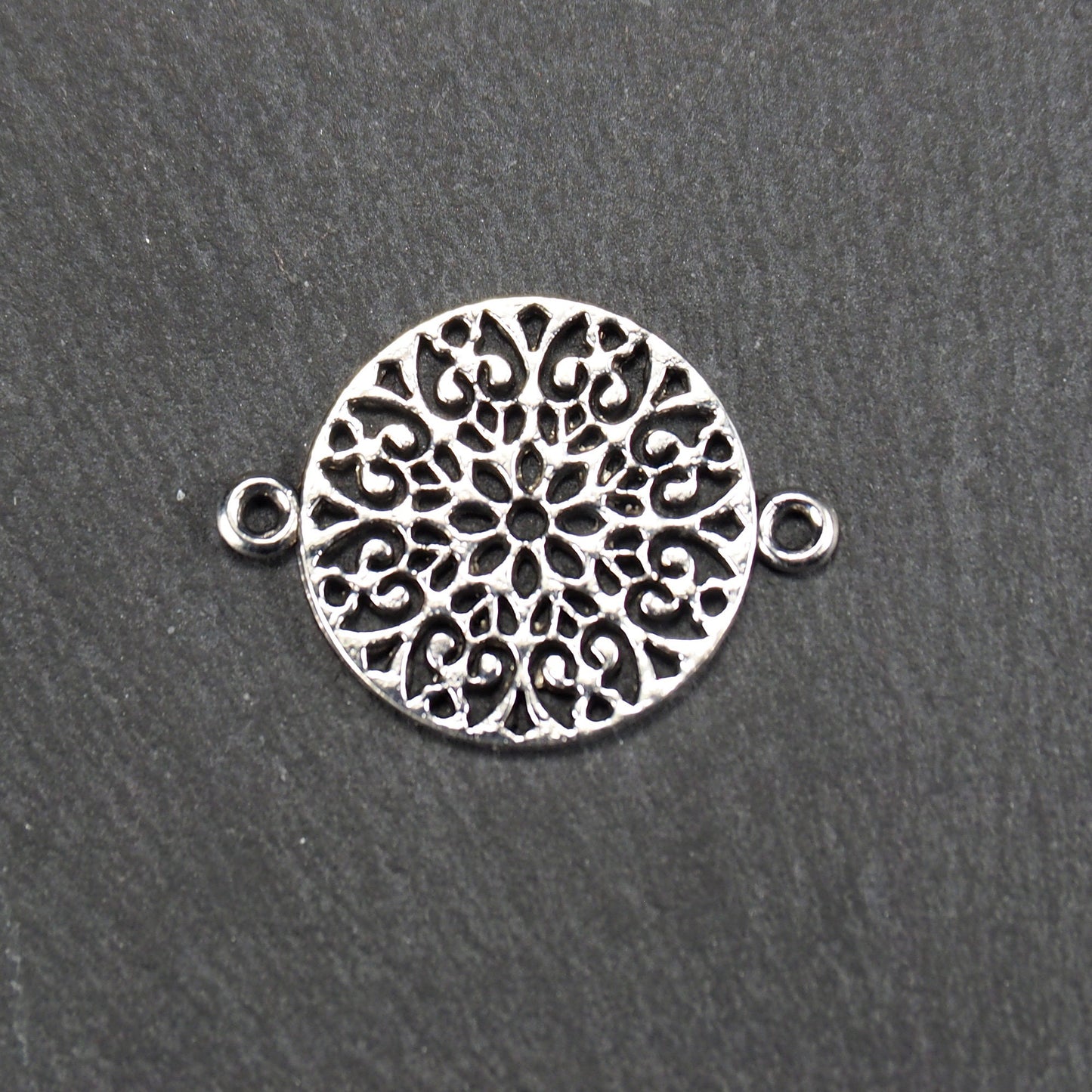 5 Verbinder Mandala, antik silberfarben, 11006