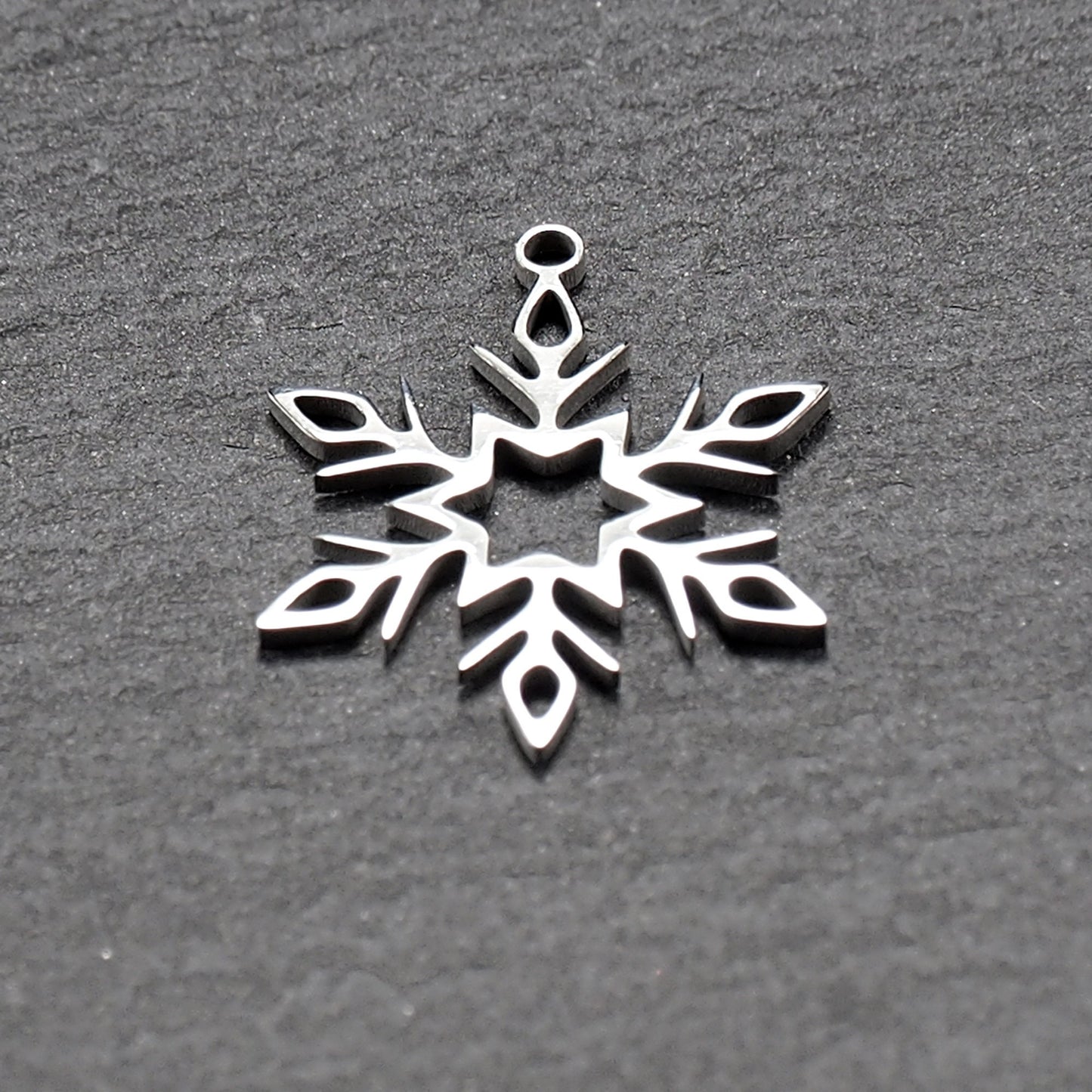 Anhänger Schneeflocke, Edelstahl 304, filigran, 11034