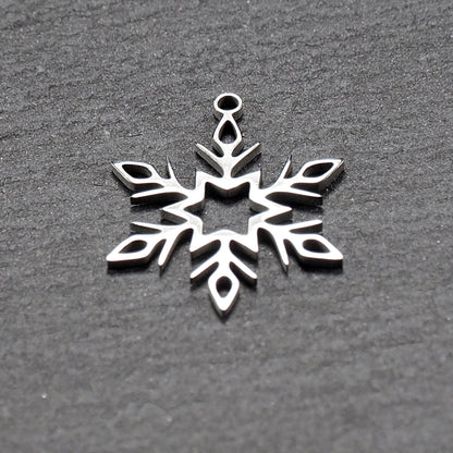 Anhänger Schneeflocke, Edelstahl 304, filigran, 11034