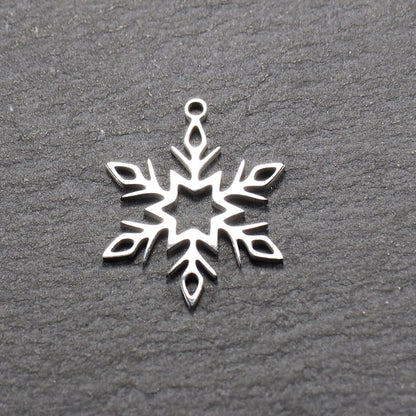 Anhänger Schneeflocke, Edelstahl 304, filigran, 11034