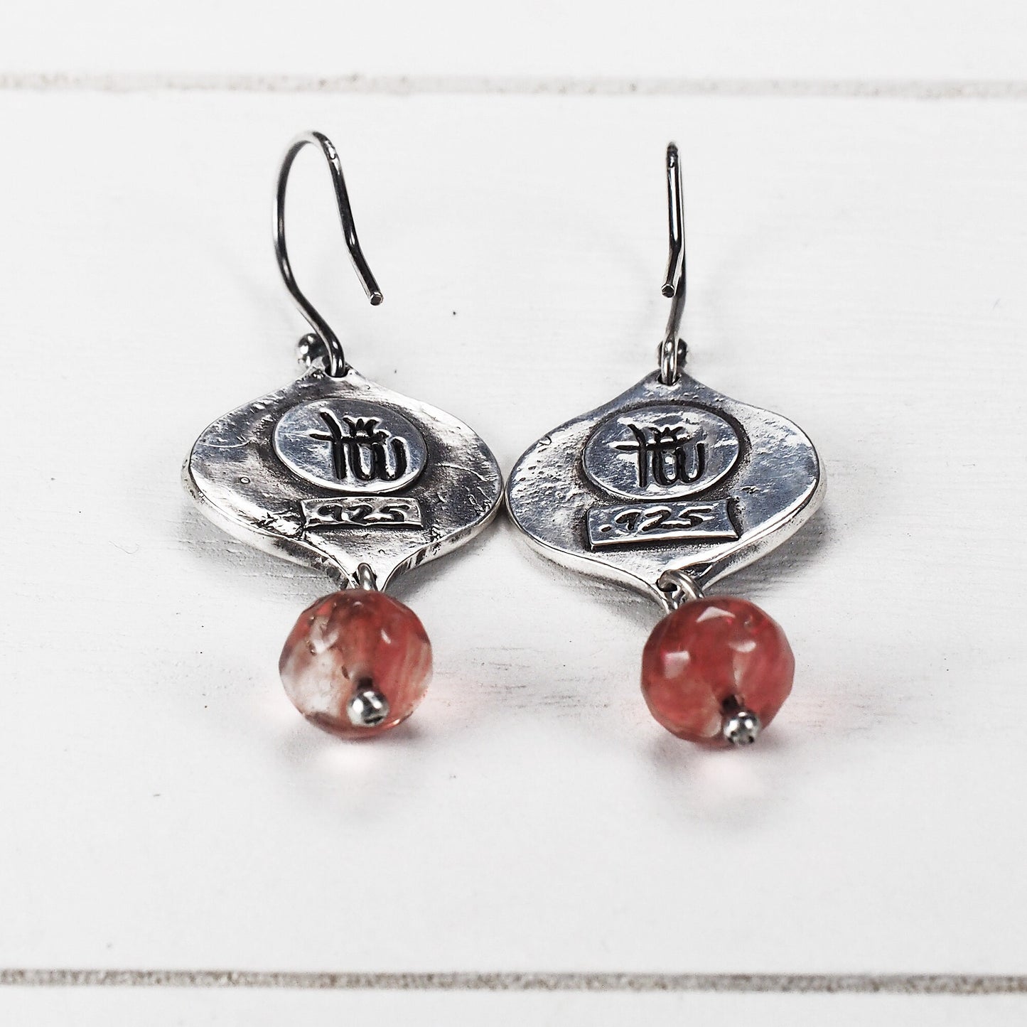 Boho Ohrhänger Blumenmotiv Sterling Silber, 40139