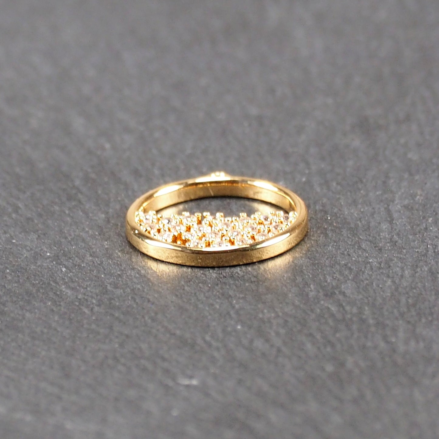 Anhänger rund, Zirkonia, Messing, 24 Karat vergoldet, 11046