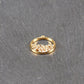 Anhänger rund, Zirkonia, Messing, 24 Karat vergoldet, 11046