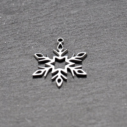 Anhänger Schneeflocke, Edelstahl 304, filigran, 11034