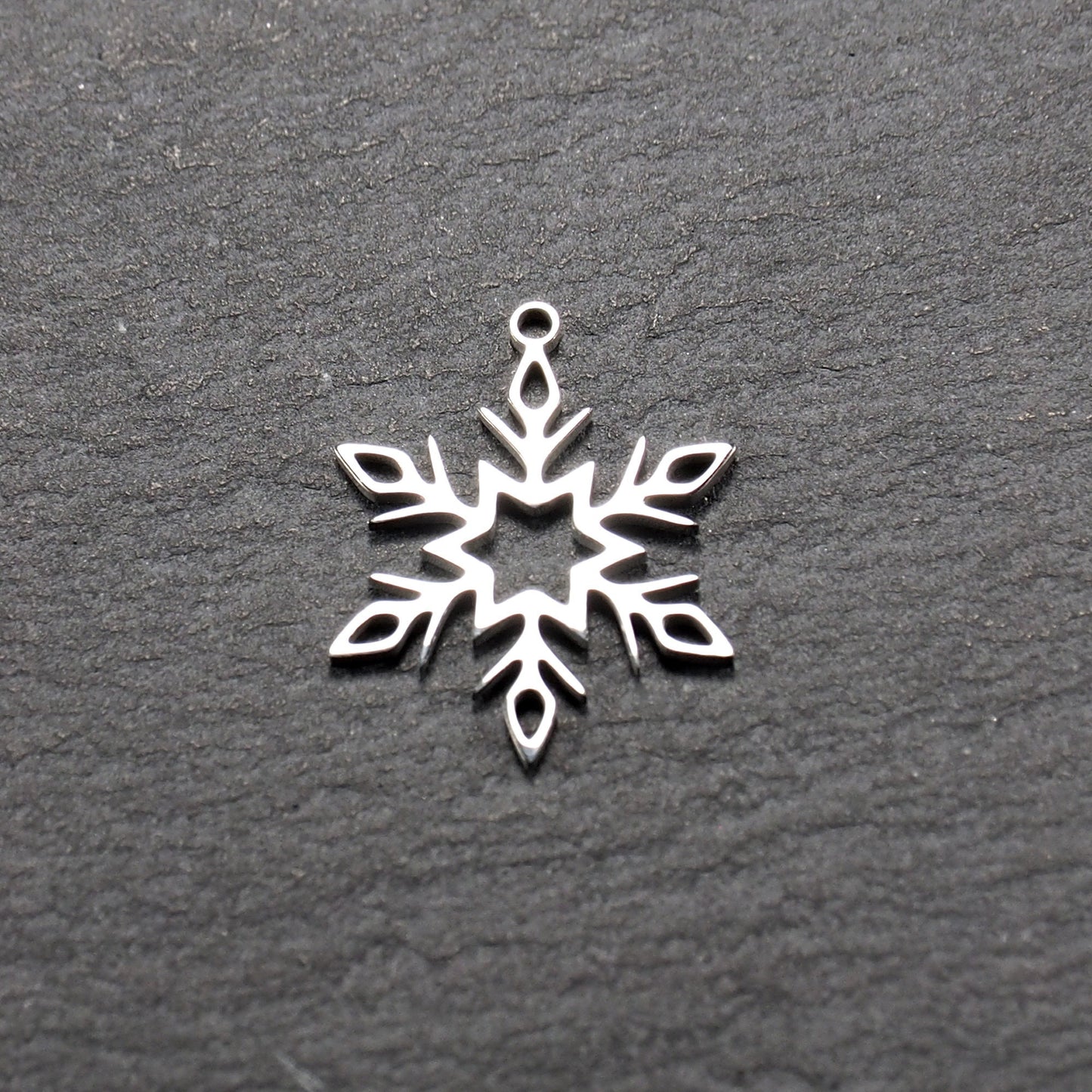 Anhänger Schneeflocke, Edelstahl 304, filigran, 11034