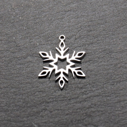 Anhänger Schneeflocke, Edelstahl 304, filigran, 11034