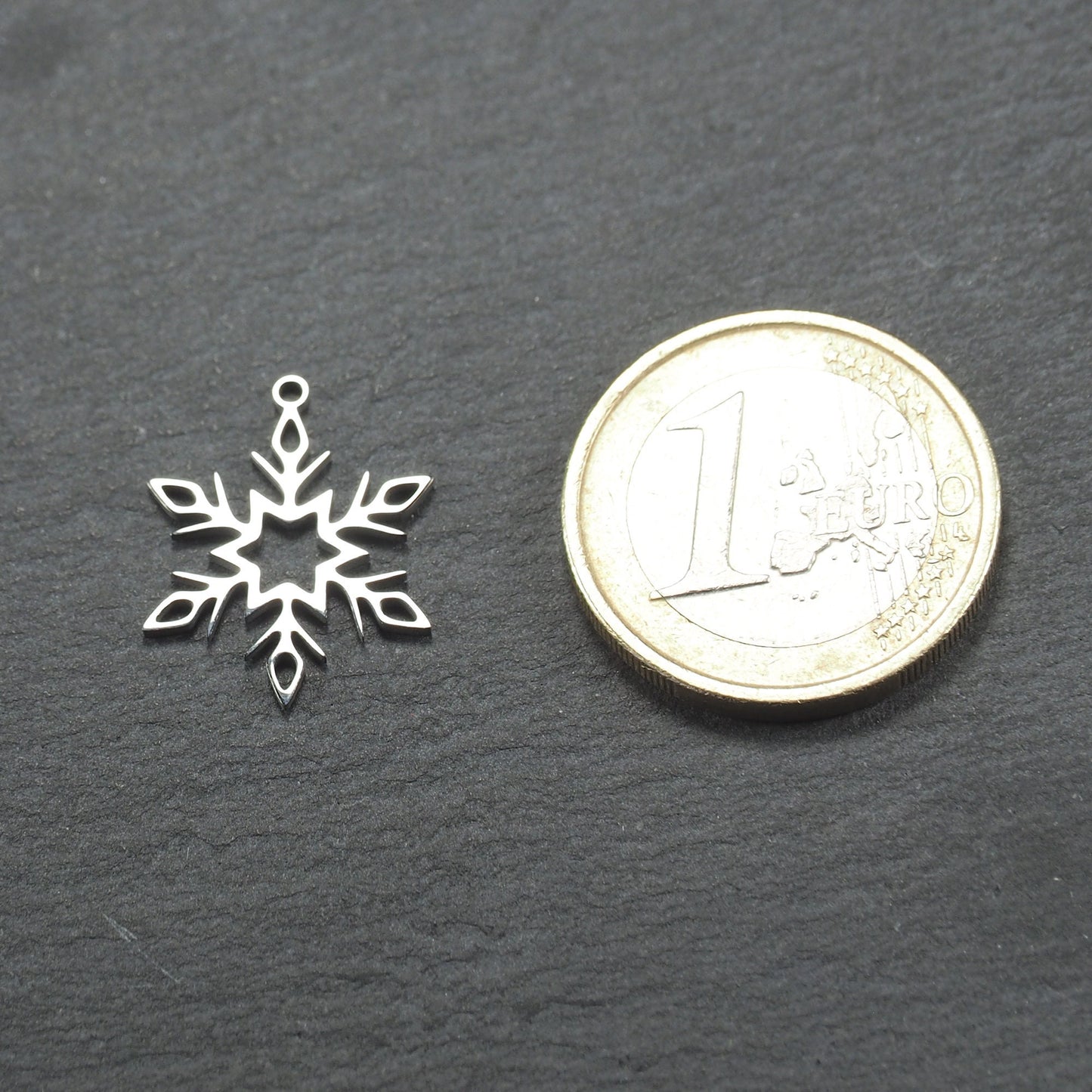 Anhänger Schneeflocke, Edelstahl 304, filigran, 11034
