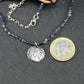 Boho Halskette mit Anhänger Blumenmotiv, Sterling Silber Lolit-Kette, 40153