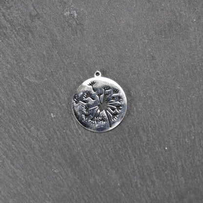 Anhänger Pusteblume, Edelstahl 304, silberfarben, hochglänzend, 11040