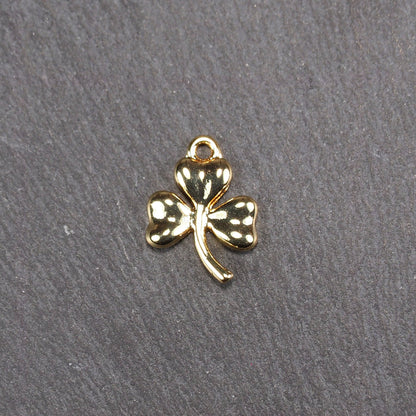 Anhänger Klee Kleeblatt, Messing, 24 Karat vergoldet, 11052