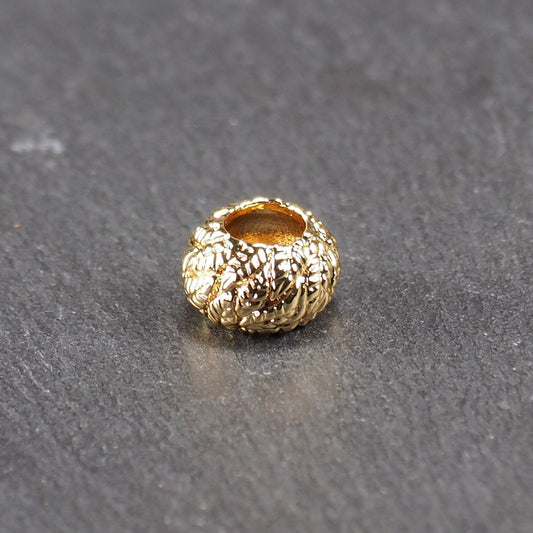 Großloch Perle Blätter floral, Messing, 18 Karat vergoldet, 11004