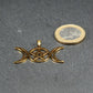 Anhänger Pentagramm Mondphasen, chirurgischer Edelstahl ionenvergoldet, 11013