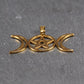 Anhänger Pentagramm Mondphasen, chirurgischer Edelstahl ionenvergoldet, 11013