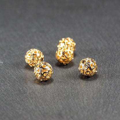 Perle filigran, Messing, 18 Karat vergoldet, 11003