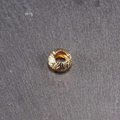 Großloch Perle Blätter floral, Messing, 18 Karat vergoldet, 11004