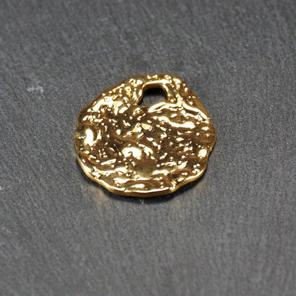 Anhänger Nugget unregelmäßig Edelstahl 304L ionenvergoldet, gold, 11066