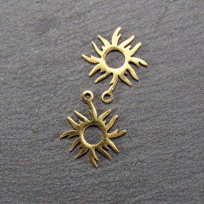Anhänger Sonne, Edelstahl 304L ionenvergoldet, 11071