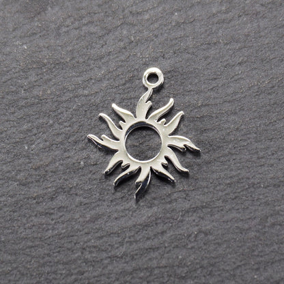 Anhänger Sonne, Edelstahl 304L, silberfarben, 11072