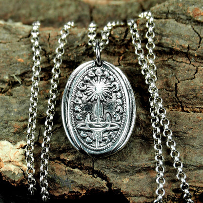 Hexen Anhänger Mondphasen magische Symbole Sterling Silber 40125