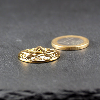 Anhänger Pentagramm, Edelstahl ionenvergoldet, goldfarben, 10897