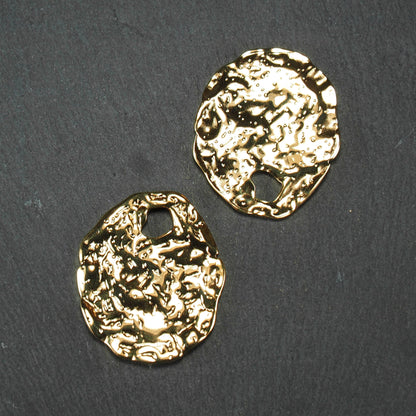 Anhänger Nugget unregelmäßig Edelstahl 304L ionenvergoldet, gold, 11066