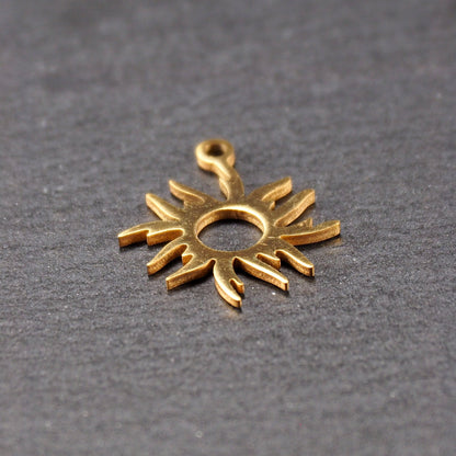 Anhänger Sonne, Edelstahl 304L ionenvergoldet, 11071