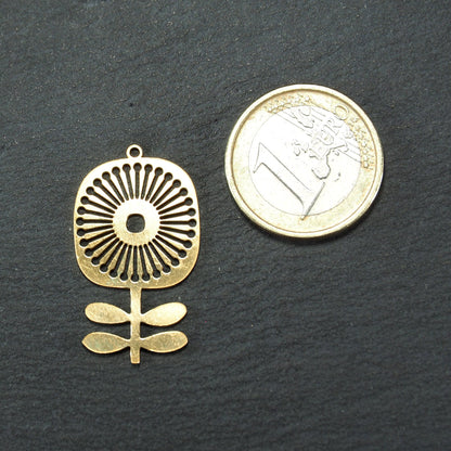 Anhänger Blume, Messing, Boho Vintagelook, 11083