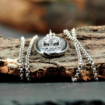 Hexen Anhänger Mondphasen magische Symbole Sterling Silber 40125