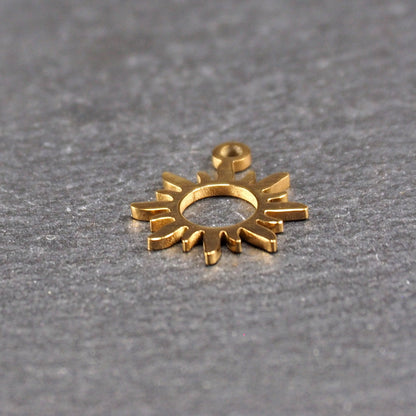 Anhänger Sonne, Edelstahl 304L, ionenvergoldet, 11102