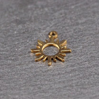Anhänger Sonne, Edelstahl 304L, ionenvergoldet, 11102