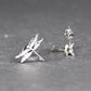 2 Ohrstecker Libelle, Messing platiniert, 11101