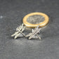 2 Ohrstecker Libelle, Messing platiniert, 11101
